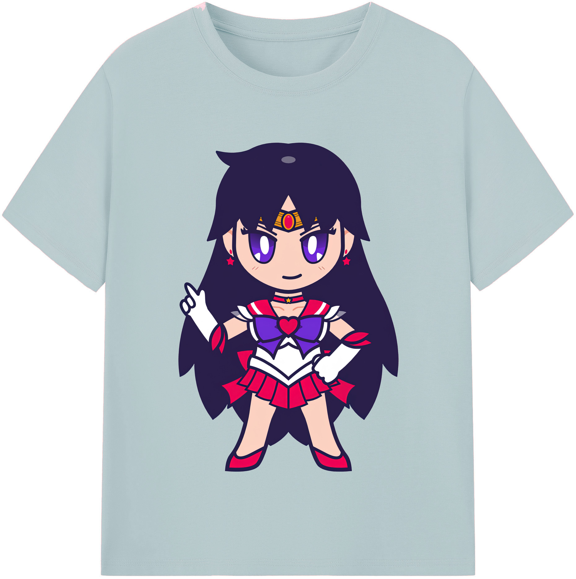（画像用） 美少女戦士セーラームーン 火野レイ ひの レイ Sailor Moon Hino Rei （セーラーマーズ,Sailor Mars） 綿100％半袖Tシャツ（フロントプリント）